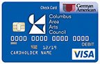 Mock-up sample of the Columbus Area Arts Council Spirt Check Card